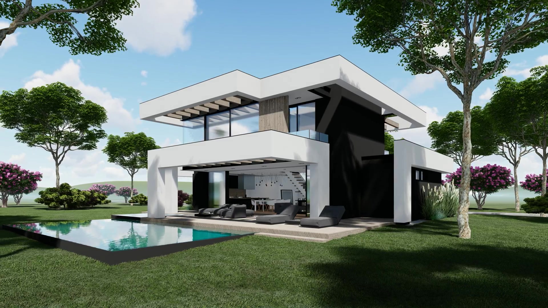Modern luxusvilla medencével