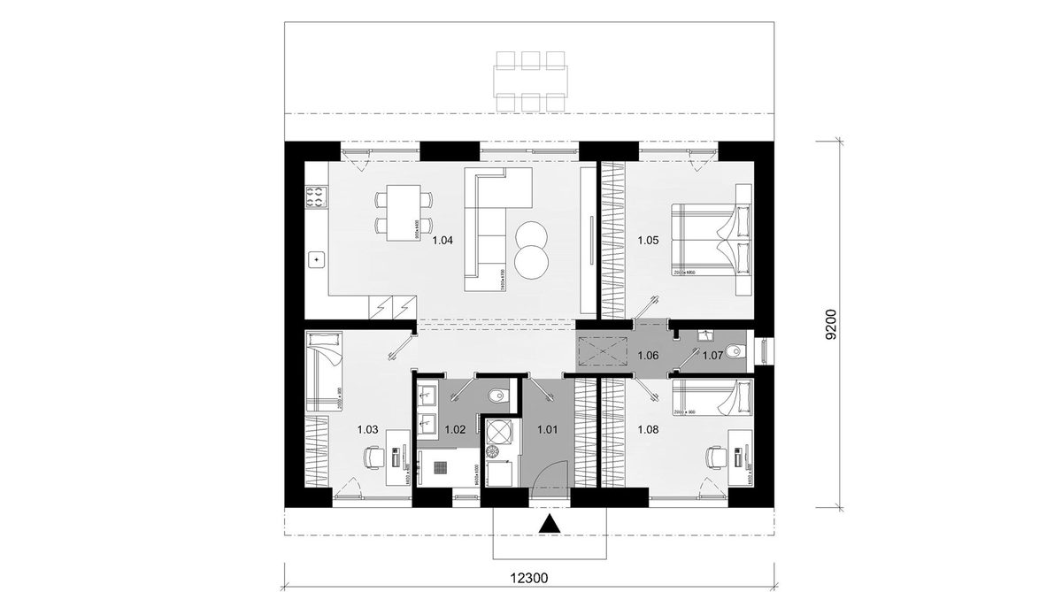 Bibione típusterv, 113 m²